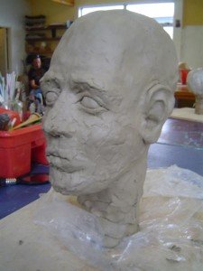 DSC00030 (Medium) Putting on the facial features, stage 3, side view.