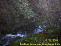 Overlooking top of Craiglowan Falls.