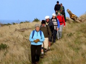 Going down on way up. Margaret, Neil, Bob, Lesley, Joyce, Doug, Arthur, George.