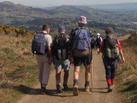 Back down Friends Hill. Lex, Doug M, George, Who?, Ria