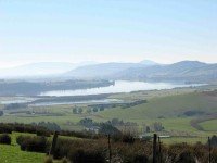 Lake Waihola from farm track