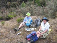 Lunch on other side of track. Sabina, Susan