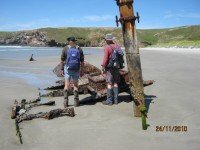 Close-up of the wreck.