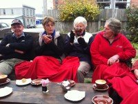 Apres-tramp coffee at Outram
