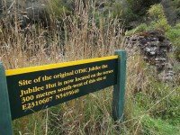 Sign at site of old Jubilee Hut (Ian pic, Ken caption)