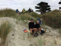 Lunch at end of spit. Happily before the mouse invasion.