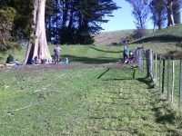 Lunch on farm by beautiful old tree. (Helen pic and caption.)