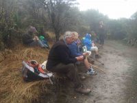 Lunch in cloud. Where had the others gone? (Ian pic and caption.)